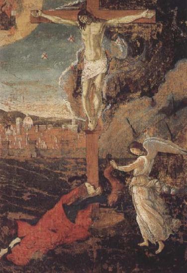 Sandro Botticelli Crucifixion with the Penitent Magdalene and an Angel oil painting picture